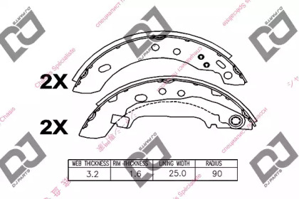 Комлект тормозных накладок DJ PARTS BS1126